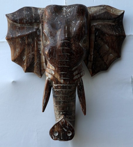 Testa legno elefante - di,