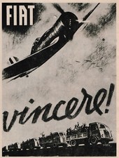 PUBBL. 1941 FIAT MEZZI GUERRA VINCERE AUTARCHIA CAMION AEREO MARIO PUPPO