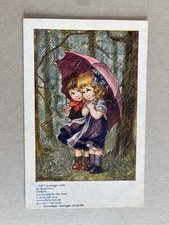 m) Cartolina formato piccolo Bertiglia bambini Odi? la pioggia cade... ombrello