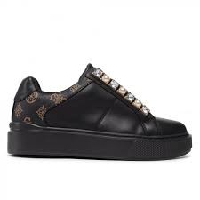 Guess fl8hayele12 nero sneakers donna invernale con borchie