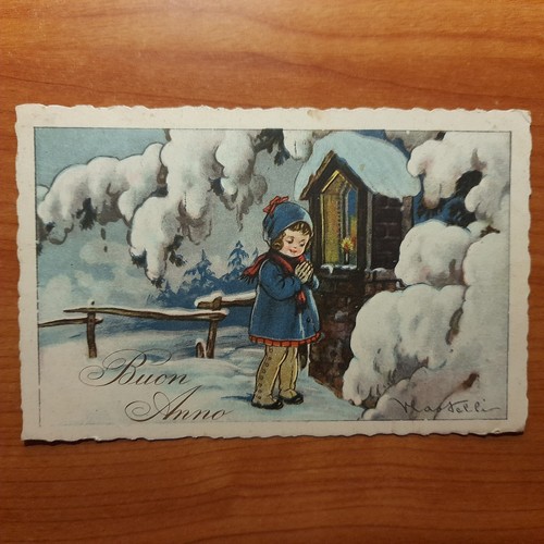 Cartolina augurale illustrata