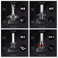 COPPIA LED LAMPADINA FARI AUTO MOTO LUCE BIANCA 20000 Lm H1 H4 H7 