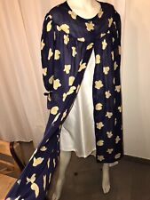 Vestaglia Leggera Blu Rose Ed Orchidee Gialle Originale Malizia Taglia I -42/4