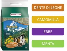 Fieno di Montagna 500 gr vari gusti Menta Erbe Camomilla Dente di Leone Roditori