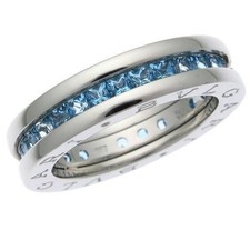 Anello Bulgari B zero1 Topazio Blu K18WG Misura 11