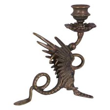 BRASS SEA DRAGON CANDLE HOLDER