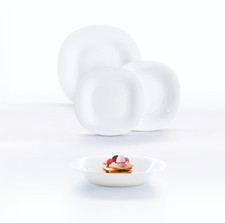 SET 18 PIATTI CARINE BIANCO LUMINARC - SERVIZIO IN VETRO OPALE TEMPERATO