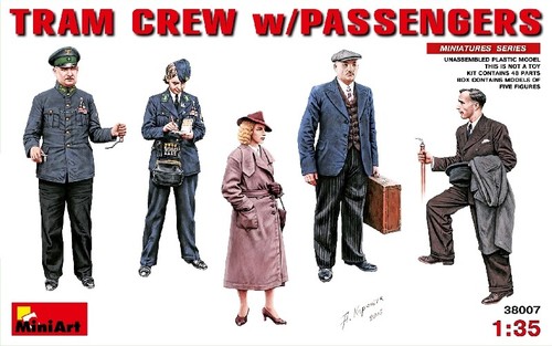 Tram crew with passengers - with,