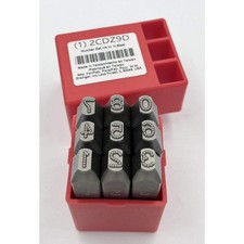 Set numeri 2cdz9 omologati GRAINGER, 1/4 di pollice H,Acciaio 2CDZ9