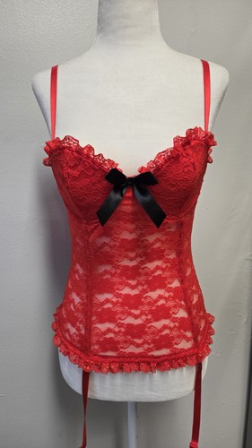 Corsetto pizzo rosso con - in,