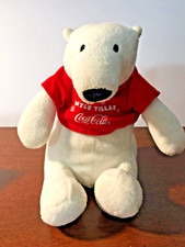 COCA COLA 1 ORSETTO  POLARE PELUCHE SEDUTO   H 19  CM. NUOVO