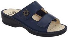 SCHOLL ciabatte pelle 2 fasce strappo EMILIA BLU inserto alluce valgo plantare e