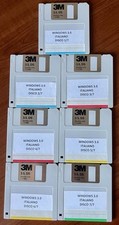 1 Copia Originale Microsoft Windows 3.0 ITA In 7 Floppy disk 3M da 720kb.Ottimi.