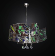 Modern 6 Light Silver Leaf