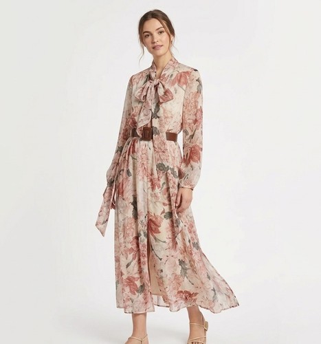 Zara vestito lungo floreale - lungo,