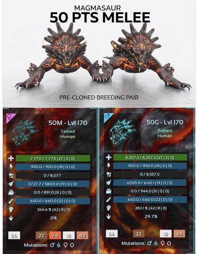 Magmasaur pts melee coppia - magmasaur, 50