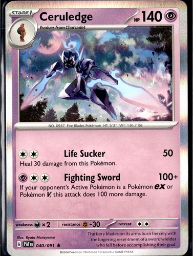 Ceruledge 040 091 holo rare - ceruledge,