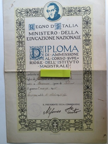 Diploma epoca fascista - epoca,