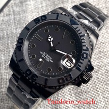 Orologio Uomo Automatico 40mm Cassa PVD Nero NH35A PT5000 Lume Data Lunetta Ceramica