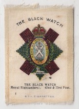 BDV Silk Cigarette card 1, British Army Badges 1914: The Black Watch