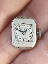 Antico Movimento Orologio Meccanico Invicta Geneve Vintage 15 Jewels Swiss Made 