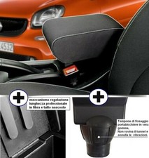 Bracciolo SMART FORTWO FORFOUR NEW -TESSUTO NERO CUCITURE BIANCHE mittelarmlehne