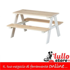 SET PIC-NIC BAMBINI PARCO PANCA TAVOLO LEGNO 90X82X50H CM PANCHINA GIARDINO