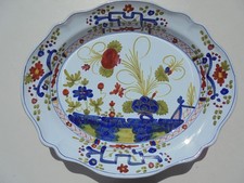 Garofano Faenza Garofano Blu Made in Italy Piatto Ovale 16 1/2" Ottimo