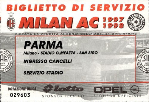 Biglietto stadio milan - biglietto, ac