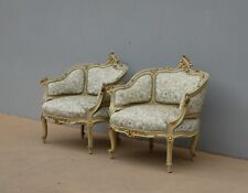 Coppia di poltrone italiane st.Luigi XV, laccate e lumeggiate oro, '900!