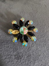 Audrey Hepburn di proprietà e indossata anni 70 fiore nero e strass di Sydney Guilaroff