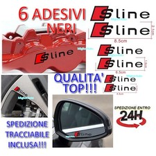 6 ADESIVI AUDI PINZE FRENI S LINE A1 A3 A4 A5 A6 TT S3 S-line sline CERCHI NERO