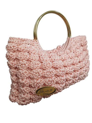 Borsa all uncinetto - borsa, rosa