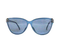 Donna occhiali vintage da sole Saphira anni 80 plastica blu plastica brillantini