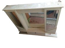 Specchiera Bagno Laccata Bianco Ripiani Aperti 3 Ante Mensole Luci Illuminazione