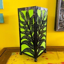 Lampada etnica ferro battuto abatjour verde floreale