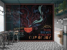 Poster 3D fiori padella blu