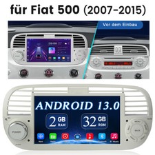 AUTORADIO 7" GPS DVD NAVI ANDROID 13 BT 2+32G WIFI CARPLAY PER FIAT 500 2007-2015