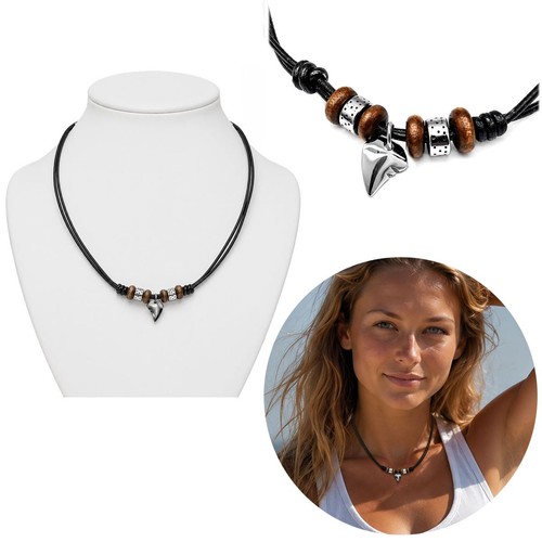 Collana pelle con ciondolo - collana,
