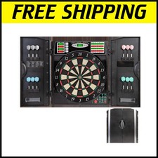 Multifunctional Electronic Dartboard in Modern Cabinet - Game Up to 8 Players