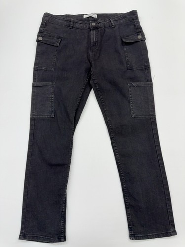 Jeans cargo denim neri zara - denim,