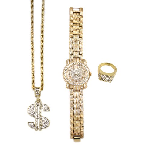 Bling orologio anello catena - anello,