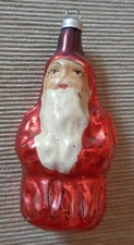 DECORAZIONE NATALIZIA NATALE VETRO BABBO ROSSO RARA VINTAGE ANNI '50 NOEL TOY GL