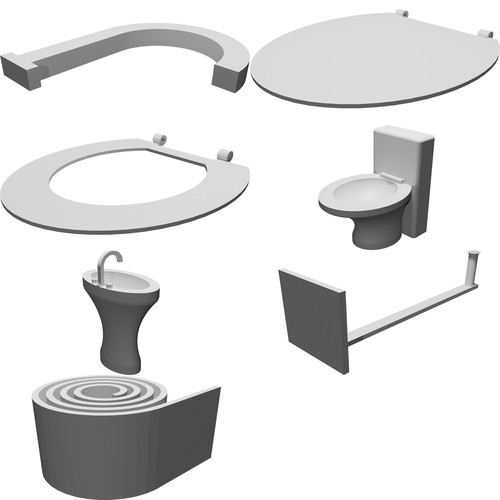 Set bagno barbie toilet - set,