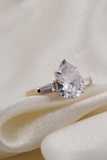 Anello in vera moissanite 3 ct