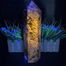 6,2LB 11" Natura Sodalite e Quarzo Obelisco Quarzo Cristallo Energia UV Reiki