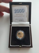1/10 Oncia- 3,11 Gr. di Oro Puro,£ 10- Britannia 2000 in confezione Royal Mint 