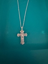 Catena cavo argento sterling 925 20 pollici con ciondolo croce 10% in beneficenza