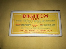SCATOLA VUOTA carton DIGITON ICET FIALE DIGITALINA ISTITUTO CHIMICO TORINO EPOCA