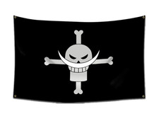 Bandiera Pirati Barbabianca One Piece - Jolly Roger 60x90cm Bandiera Stoffa Deco